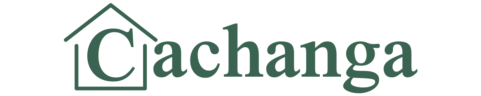 Logo do site cachanga - ícone de casa com a letra C dentro e o restante da palavra fora da casa.